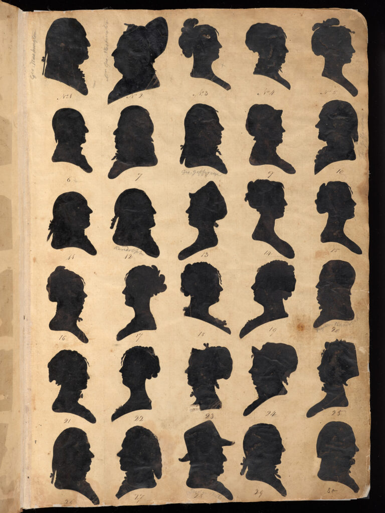 Diverses silhouettes de profil